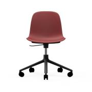Normann Copenhagen Form chair drejestol, 5W kontorstol rød, sort alumi...