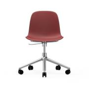 Normann Copenhagen Form chair drejestol, 5W kontorstol rød, aluminium,...
