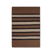 Lexington Striped Knitted Cotton plaid 130x170 cm Brown/Beige/Dark gra...