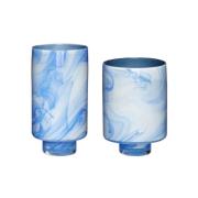 Hübsch Hübsch vase 2-pak Hvid-blå