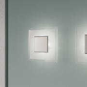 Quitani LED-væglampe Lole, glas, mat aluminium, 25 x 25 cm
