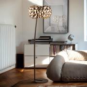 Narisa LED-gulvlampe, rosaguld/brun