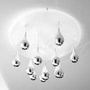 Pioggia loftslampe, hvid, krom, Ø 70 cm H 35 cm