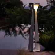Osmoz LED-solcellelampe af aluminium, 175 cm, hvid