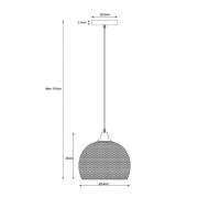 Mesh-pendel, enkelt lys, sort, Ø 22 cm