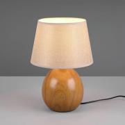 Loxur bordlampe, højde 35cm, beige/trælook