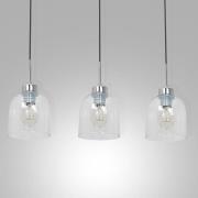 Hængelampe Fill, klar/krom, 3 lyskilder, lineær