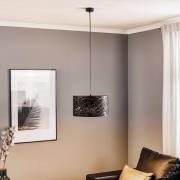 Hængelampe Jari stof, 1 lyskilde, sort-marmoreret
