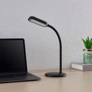 Prios genopladelig LED-bordlampe Opira, sort, USB, touch-dæmper