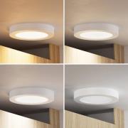 Prios LED-loftlampe Edwina, hvid, 23 cm, CCT, IP44