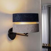 Væglampe Duo, marineblå/grå/guld, Ø25cm