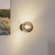 Væglampe Glassy, sort, grafit, glas, E14, Ø 14 cm