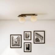 Loftlampe Plaza, sort/opal, 2 lyskilder