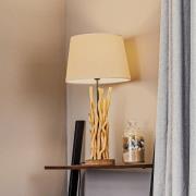 Bordlampe Agar med stofskærm og træelement