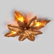 Loftlampe Fleuria af metal, antik guld