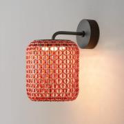 Bover Nans A LED udendørs væglampe, rød, Ø 21,6 cm