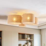 Euluna Lodge loftlampe, 4 lyskilder, jute