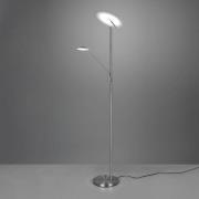 Brantford LED-gulvlampe, læselampe, mat nikkel