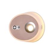 Zoom LED-væglampe, spot, USB-port, pink-kobber