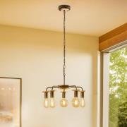 Envostar Yorik hængelampe med træskiver, 5 lyskilder.