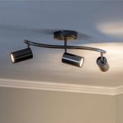 Loftspot, sort-krom, 3 lyskilder