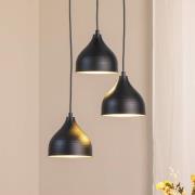 Hængelampe Tattoo 6201 3-lys rondel sort/guld