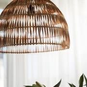 PR Home Lace hængelampe, skærm i rattan, Ø 37 cm