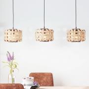 Woodline hængelampe, bambusskærme, 3 lyskilder