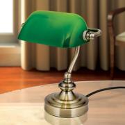 Zora - bank bordlampe med grøn glasskærm