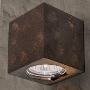 Cube væglampe, keramik, højde 7,5cm, rustbrun