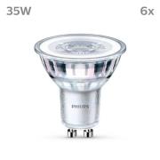 Philips LED-pære GU10 3,5 W 275lm 840 klar 36° 6