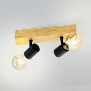 Loftlampe Townshend 3 af træ, 2 lyskilder