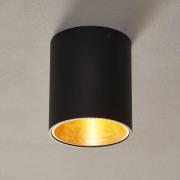 Rund Polasso LED-loftlampe, sort-guld