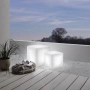 Udendørs lampe Bottona cube E27 hvid, 40 x 40cm