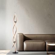 Paul Neuhaus LED-gulvlampe Polina, guld, metal, dæmpbar