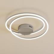 Lindby LED-loftlampe Davian, nikkelfarvet, 49 cm, dæmpbar