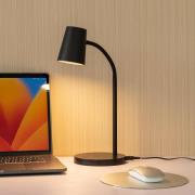 Lindby LED-bordlampe Ailina, højde 36 cm, sort, dæmpbar