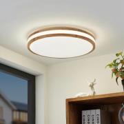 Lindby LED-loftslampe Emiva, centreret lyskilde, CCT, træ