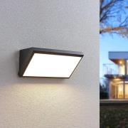 Lindby LED udendørs væglampe Abby, sensor, IP65, mørkegrå