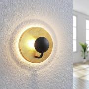 Lindby Lou LED-væglampe i sort-guld