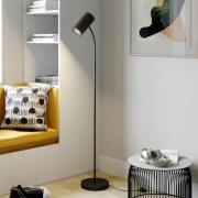 Lindby gulvlampe Karoli, sort, 156 cm, metal, fleksibel arm