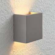 Væglampe Smira i beton og grå, 12,5 x 12,5 cm