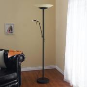 Lindby LED-gulvlampe Ragna, læselampe, sort, dæmpbar