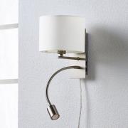 Florens - tekstilvæglampe med LED-læselampe
