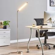Lindby LED-gulvlampe Jabbo, 163 cm, nikkel, metal