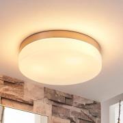 Lindby loftlampe til badeværelset Amilia, Ø 30 cm, E27, nikkel, glas