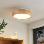 Lindby Lanira LED-loftlampe af egetræ, 30 cm
