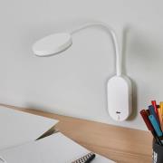 LED væglampe Milow med fleksarm og USB-stik