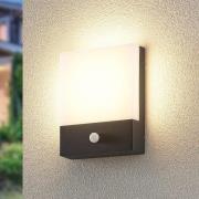 Lindby LED-væglampe Vanira, antracit, aluminium, sensor, IP54