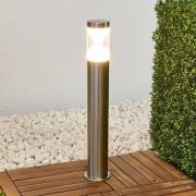 Lindby LED-gadelampe Fabrizio, højde 56 cm, rustfrit stål